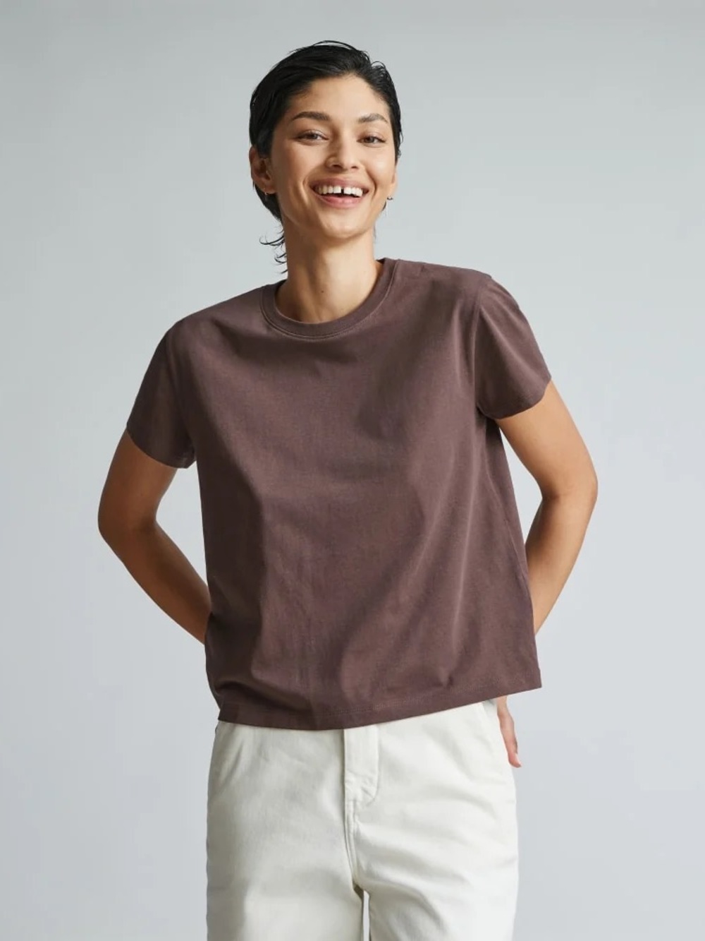 Everlane The Box-Cut Tee Essential Cotton Dark Chocolate XL NWOT